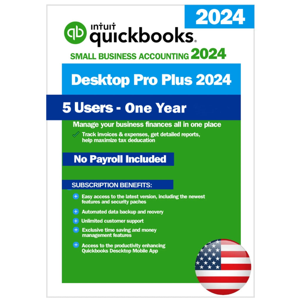 QuickBooks Desktop Pro 2024 – 1 Year/5 Users